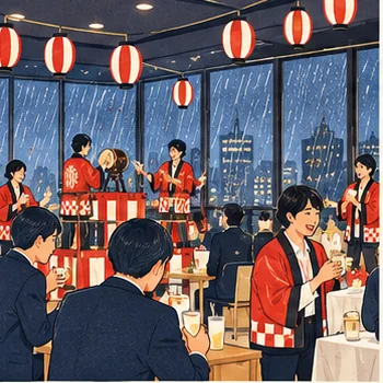 屋内・会議室でできる出張縁日のイラスト