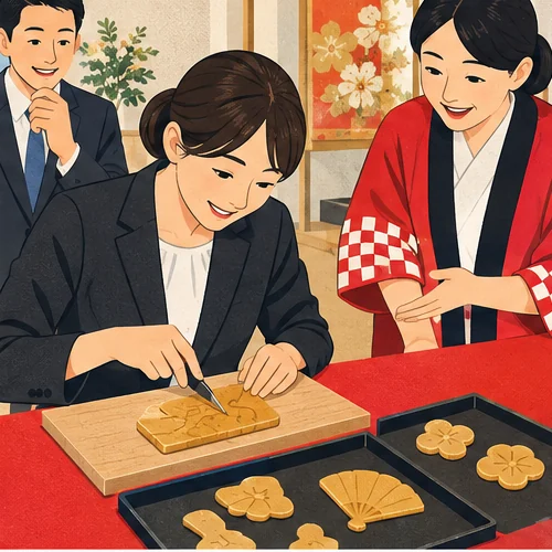 型抜きを楽しむ企業イベント
