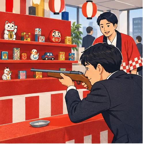 射的を楽しむ企業イベント