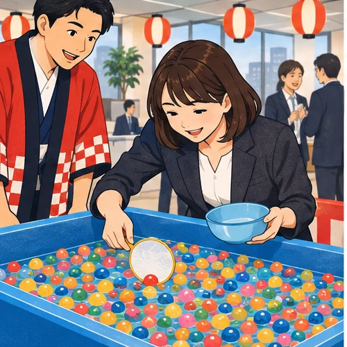 スーパーボールすくいを楽しむ企業イベント