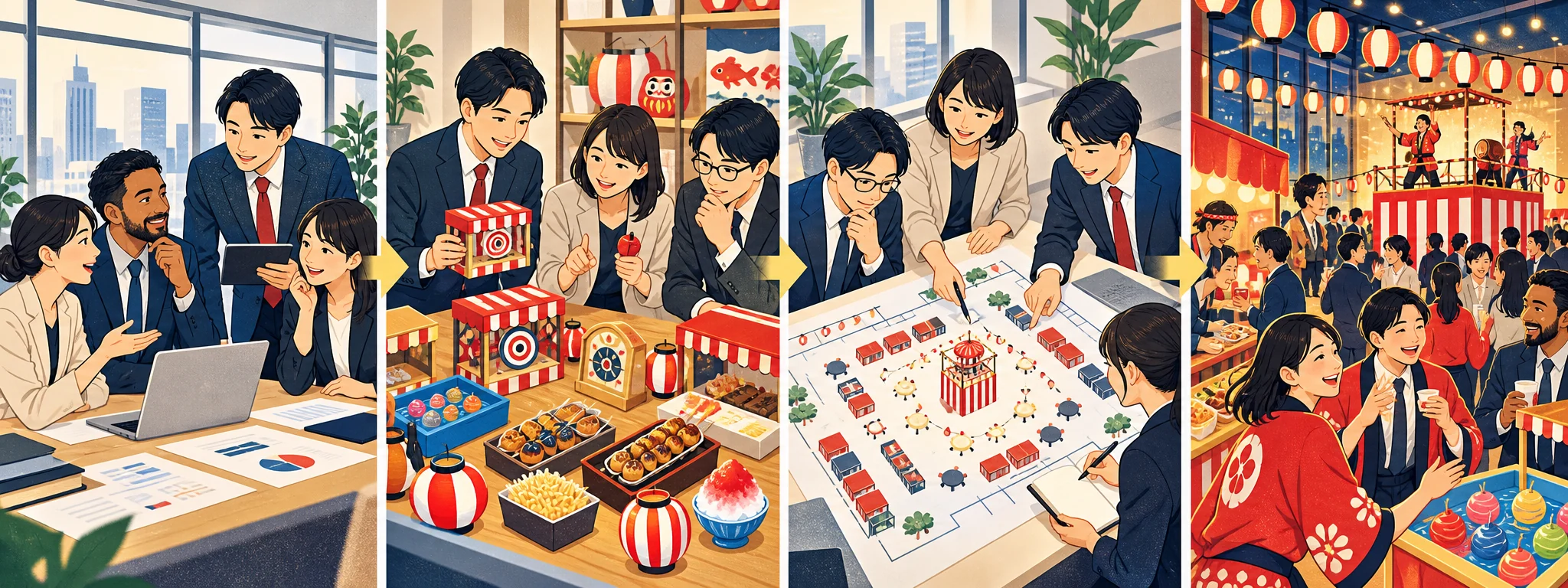 お問い合わせから開催までの4ステップ